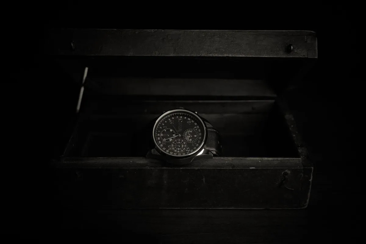 An elegant Audemars Piguet wristwatch in a black box, highlighting its luxury and desirability.