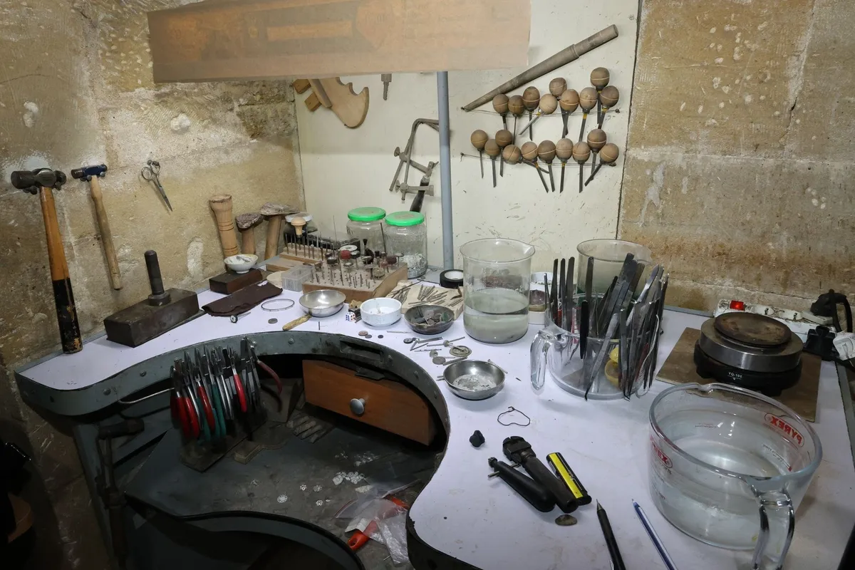 Tools and equipment in a jewelry workshop highlight the craftsmanship behind new Rolex models.